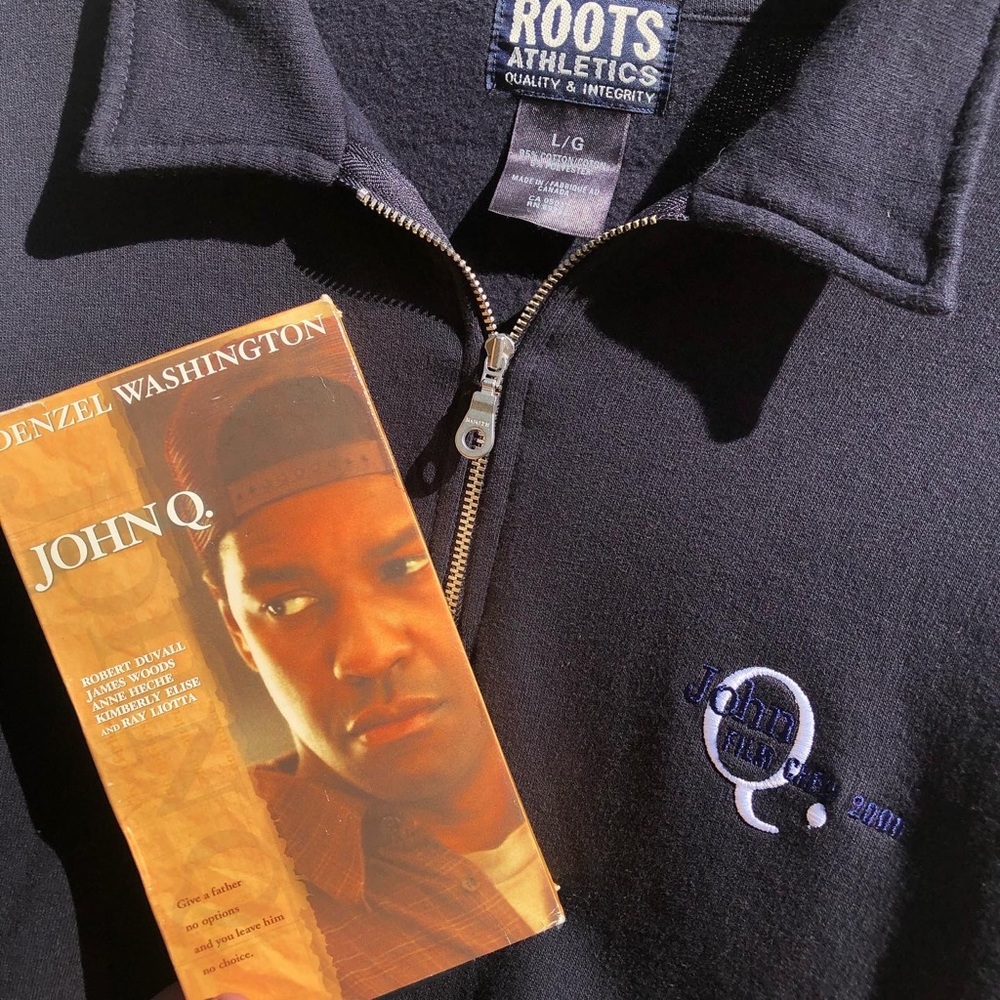 Denzel Washington 2000 Movie John-Q Film Crew Black Roots Sweater - Size Large